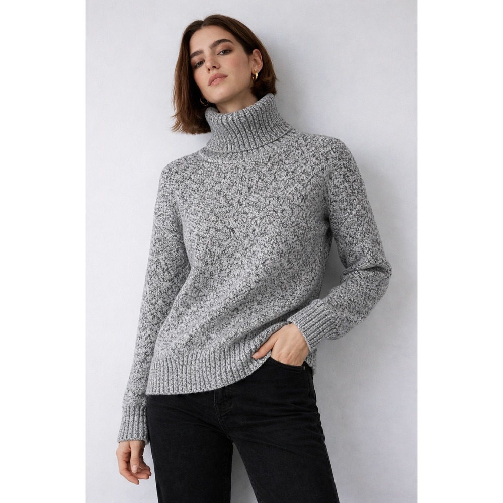 NWT For Love & Lemons Grey Marled Turtleneck Sweater Small